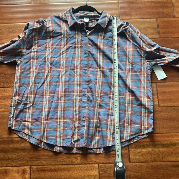 Melrose and Market Size Large Plaid button down blouse - Picture 7 of 7